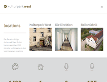 Tablet Screenshot of kulturparkwest.de